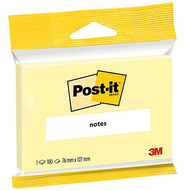 POST-IT Notes adhésives, 76 x 127 mm, blister, jaune