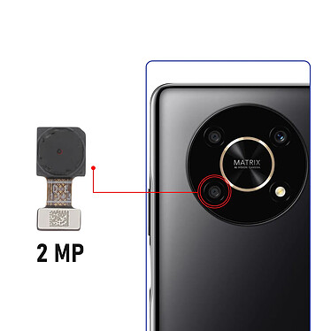 Avis Clappio Caméra Arrière Objectif Macro 2MP pour Honor Magic 4 Lite 5G Noir