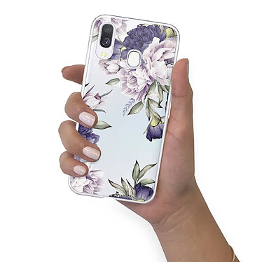 LaCoqueFrançaise Coque Samsung Galaxy A20e 360 intégrale transparente Motif Pivoines Violettes Tendance pas cher