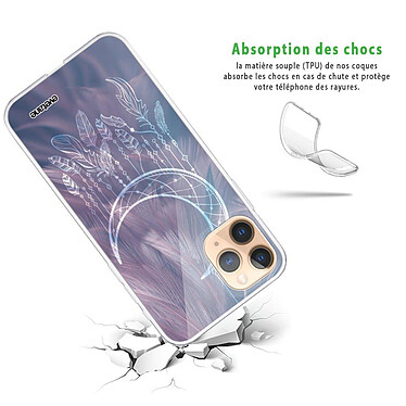 Avis Evetane Coque iPhone 11 Pro silicone transparente Motif Lune Attrape Rêve ultra resistant