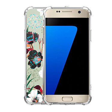 Avis LaCoqueFrançaise Coque Samsung Galaxy S7 anti-choc souple angles renforcés transparente Motif Fleurs vert d'eau