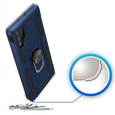 Avizar Coque Galaxy Note 10 Plus Bi matière Rigide Souple Bague Support Vidéo Bleu nuit pas cher