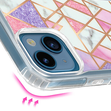 Acheter Avizar Coque Marbre iPhone 13 Mini Hybride avec Coins Renforcés blanc, rose et violet