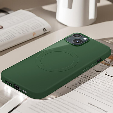 Acheter Avizar Coque Magsafe pour iPhone 15 Plus Silicone Souple Soft touch  Vert foncé