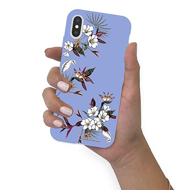 LaCoqueFrançaise Coque iPhone X/Xs Silicone Liquide Douce lilas Fleurs Sauvages pas cher