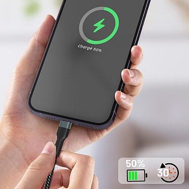 Acheter LinQ Câble USB-C vers Lightning Power Delivery 27W Charge Rapide Longueur 1,2m  Noir