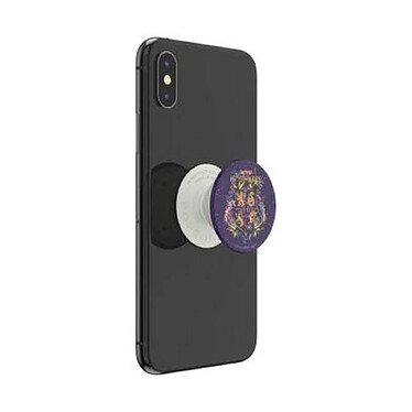 Avis PopSockets Pop Grip pour Smartphones Standard Design Hogwarts Floral Pailletés Blanc