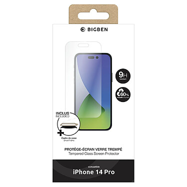 BigBen Connected Protection d'Écran pour iPhone 14 Pro en Verre Trempé avec SmartFrame Transparent pas cher