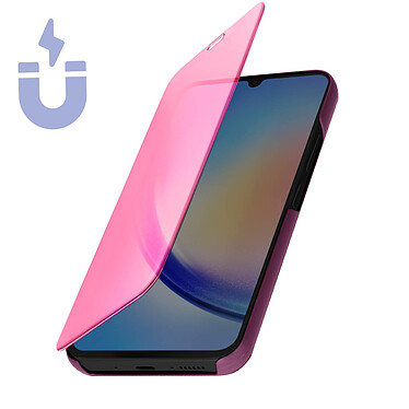 Avizar Étui Clear View pour Samsung Galaxy A54 5G Clapet Miroir Fonction Support  Violet pas cher