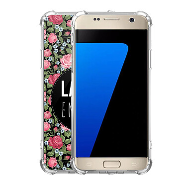 Avis Evetane Coque Samsung Galaxy S7 anti-choc souple angles renforcés transparente Motif La Vie en Rose