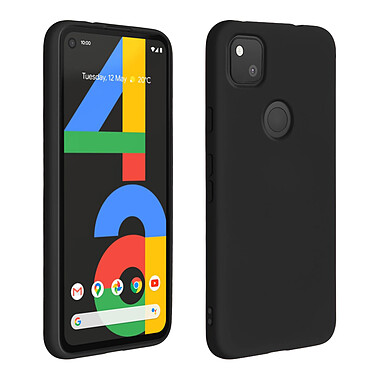 Avizar Coque Google Pixel 4A Silicone Semi-rigide Finition Soft Touch noir