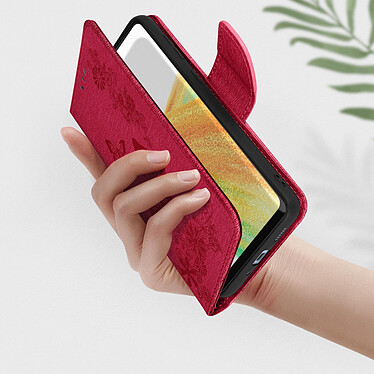 Acheter Avizar Étui Motif papillon et fleur pour Samsung Galaxy A33 Portefeuille Support Vidéo  Rouge