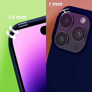 Moxie Coque pour iPhone 14 Pro Hybride Semi-rigide Fine Légère Intérieur Doux  bleu marine pas cher