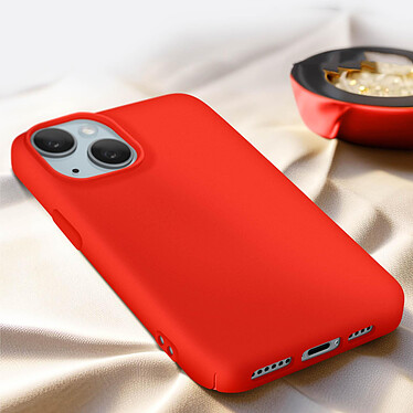 Acheter Avizar Coque pour iPhone 15 Plus Silicone Premium Semi rigide Finition Mate Douce  Rouge