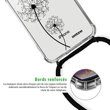 Acheter Evetane Coque cordon iPhone X/Xs noir Dessin Pissenlit