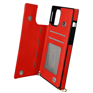 Avizar Coque Cordon iPhone 11 Pro Max avec Porte-cartes Support Vidéo Lanière rouge