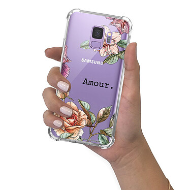 LaCoqueFrançaise Coque Samsung Galaxy S9 anti-choc souple angles renforcés transparente Motif Amour en fleurs pas cher
