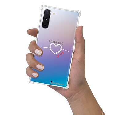 LaCoqueFrançaise Coque Samsung Galaxy Note 10 anti-choc souple angles renforcés transparente Motif Coeur Blanc Amour pas cher