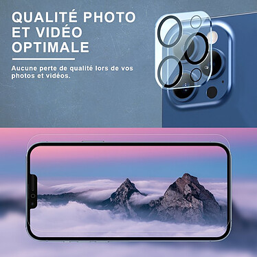 Evetane Coque iPhone 13 Pro Antichoc avec 2 Vitres en Verre Trempé Protection écran et 2 Vitres de Protection Objectif Caméra pas cher