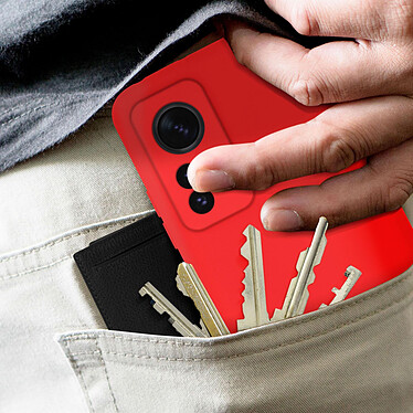 Avizar Coque pour Xiaomi 12T et 12T Pro Silicone Semi-rigide Finition Soft-touch Fine  rouge pas cher
