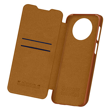 Nillkin Housse pour Xiaomi Redmi Note 9T 5G Étui Folio Porte-carte Cuir Véritable Qin  marron