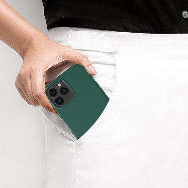 Avizar Coque iPhone 13 Pro Max Silicone Semi-rigide Finition Soft-touch vert éméraude pas cher