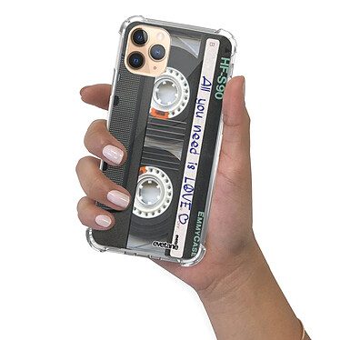 Evetane Coque iPhone 11 Pro Max anti-choc souple angles renforcés transparente Motif Cassette pas cher