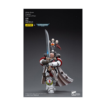 Warhammer 40k - Figurine 1/18 White Scars Captain Kor'sarro Khan 12 cm pas cher