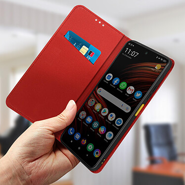 Acheter Avizar Étui pour Xiaomi Poco M4 Pro 5G et Xiaomi Redmi Note 11S 5G Cuir Porte-carte Support vidéo  Rouge