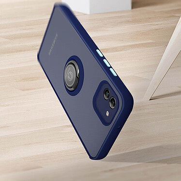 Acheter Avizar Coque pour Samsung Galaxy A03 Bi-matière Bague Métallique Support Vidéo  Bleu