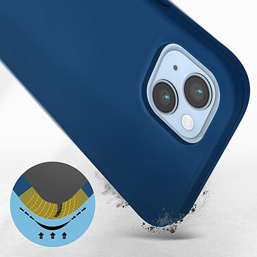 Avis Avizar Coque pour iPhone 14 Silicone Semi-rigide Finition Soft-touch Fine  bleu
