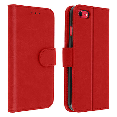 Avizar Housse iPhone SE 2022 / 2020 et 8 / 7 Clapet Porte carte Fonction support rouge