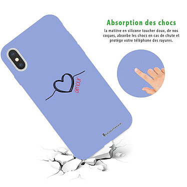 Avis LaCoqueFrançaise Coque iPhone X/Xs Silicone Liquide Douce lilas Coeur Noir Amour