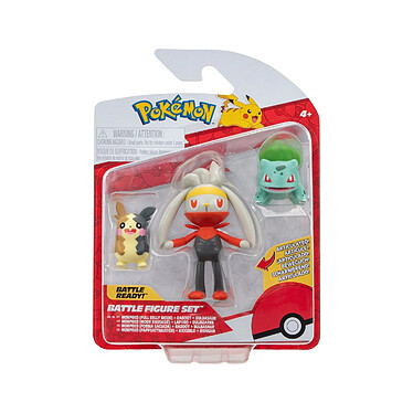 Pokémon - Pack 3 figurines Battle Figure Set Morpeko, Bulbizarre 1, Lapyro 5 cm pas cher
