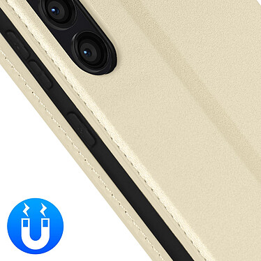 Avizar Étui pour Samsung Galaxy S23 FE Porte-carte Support Vidéo Clapet Magnétique  Or pas cher