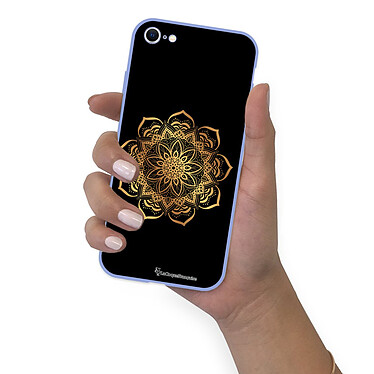 LaCoqueFrançaise Coque iPhone 7/8/ iPhone SE 2020 Silicone Liquide Douce lilas Mandala Or pas cher
