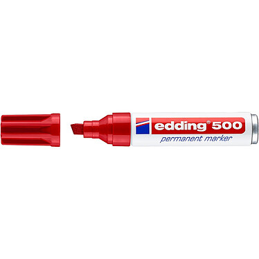 EDDING Marqueur Permanent 500 Rouge Pointe Large Biseautée 2-7 mm x 10
