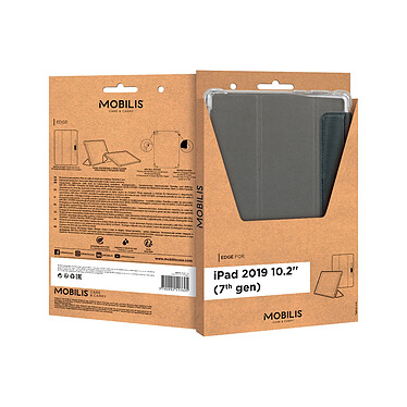 Mobilis Coque de protection folio avec coins renforcés iPad 10.2'' (8th/7th gen) - Transparent et Noir pas cher
