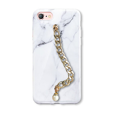 Evetane Coque iPhone 7/8 marbre dragonne chaine dorée
