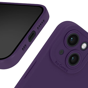 Avizar Coque pour iPhone 14 Silicone Mat Protection Caméra Violet Foncé pas cher