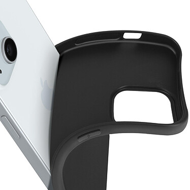 Moxie Coque pour iPhone 15 Plus Silicone Ultra-fine 0.25mm Finition Mate Noir pas cher