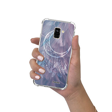 Evetane Coque Samsung Galaxy A8 2018 anti-choc souple angles renforcés transparente Motif Lune Attrape Rêve pas cher