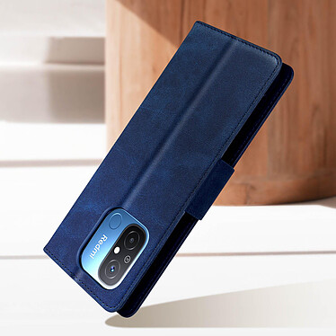 Avizar Étui Portefeuille Bleu  pour Xiaomi Redmi 12C, série Bara Soft Leather pas cher
