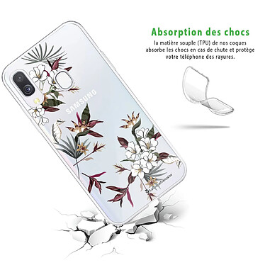 Avis LaCoqueFrançaise Coque Samsung Galaxy A20e 360 intégrale transparente Motif Fleurs Sauvages Tendance