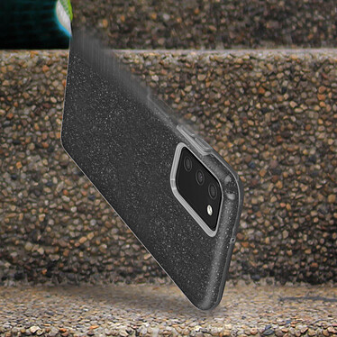 Avizar Coque Samsung Galaxy A03S Paillette Amovible Silicone Semi-rigide Noir pas cher