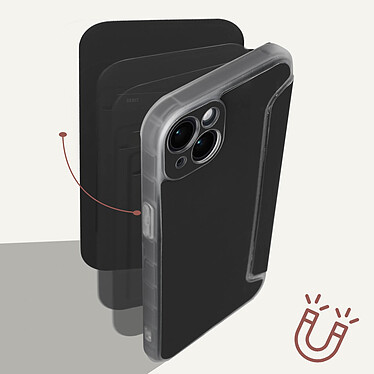 Avizar Etui pour iPhone 14 Clapet Magnétique avec Porte Carte  noir pas cher