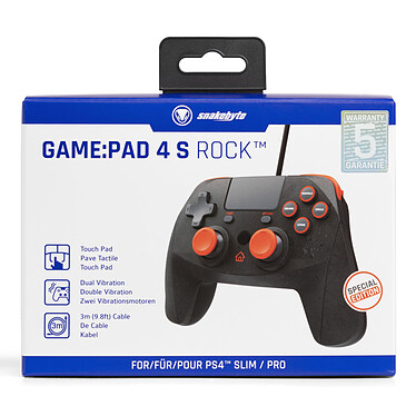 Snakebyte - Manette filaire 4S Rock PS4 et PS3 avec gamepad tactile pas cher