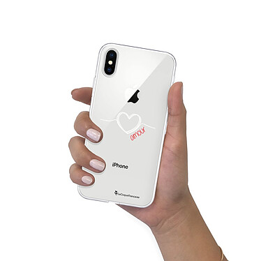 LaCoqueFrançaise Coque iPhone X/Xs silicone transparente Motif Coeur Blanc Amour ultra resistant pas cher