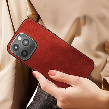 Avis Avizar Coque pour iPhone 15 Pro Effet Cuir Vintage Hybride  Rouge