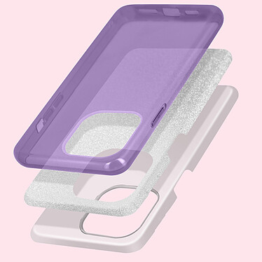Avis Avizar Coque iPhone 14 Pro Max Paillette Amovible Silicone Semi-rigide Violet
